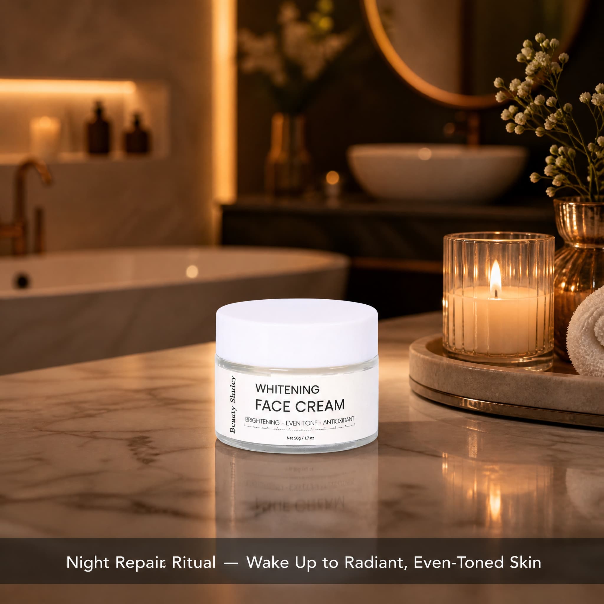 Collagen Brightening Face Cream 50g Clear Glass Jar