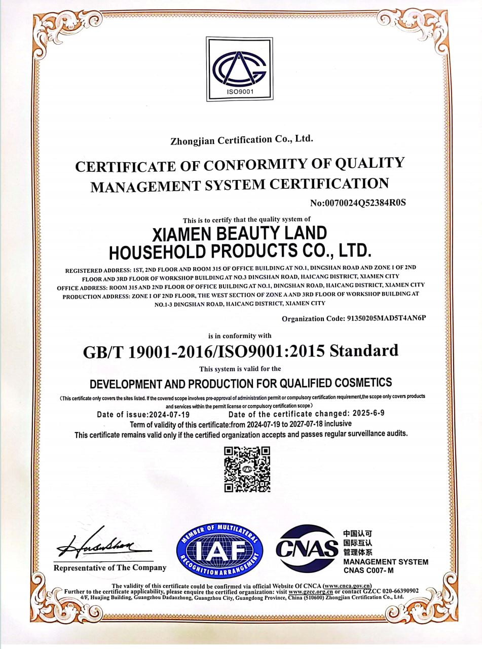 ISO 9001 Quality Certificate
